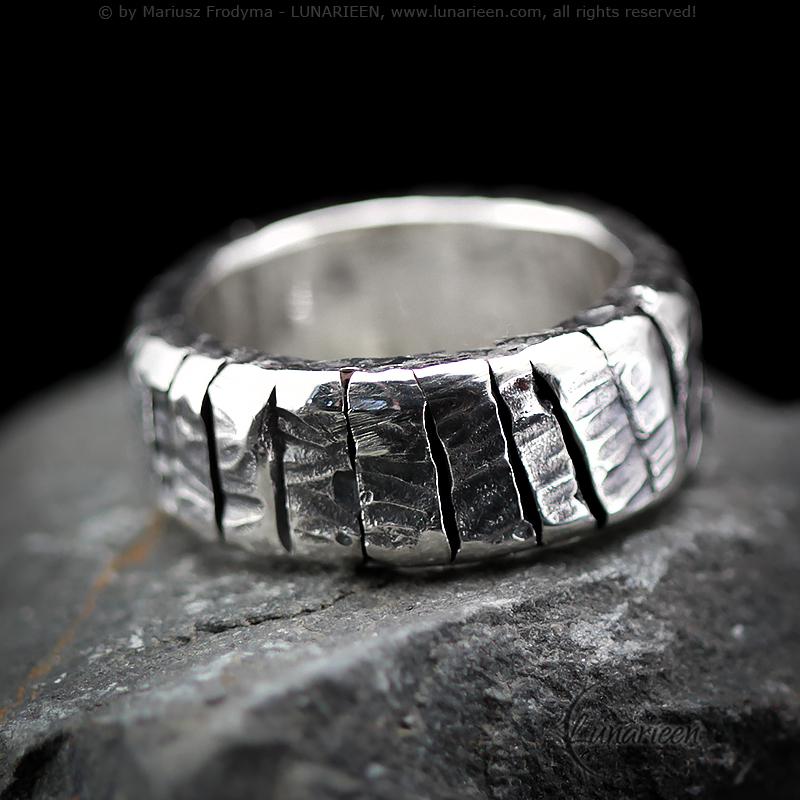 Fully handmade, Sterling Silver, Melted, Hammered, Textured, Heavy, Rustic, Brutalist Style Man's Ring.