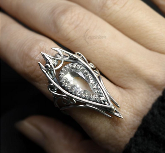Handcrafted Ring: Oxidized Sterling Silver Gothic Statement Jewelry