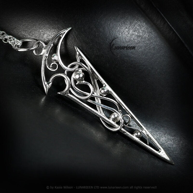 Sterling Silver Infinity pendant necklace gothic fantasy style elven unique jewellery jewelry gift vampire witchy trendy jewelry