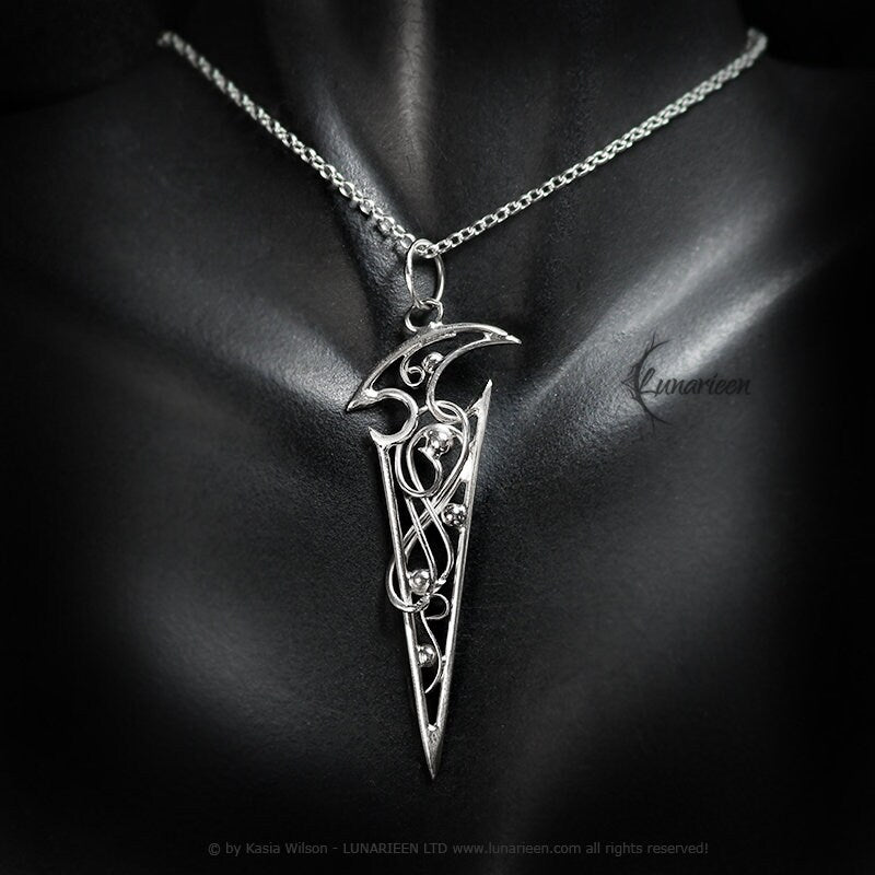 Sterling Silver Infinity pendant necklace gothic fantasy style elven unique jewellery jewelry gift vampire witchy trendy jewelry